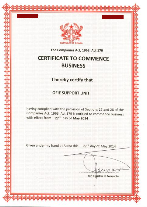 certificate to commence the business certificate to commence the business