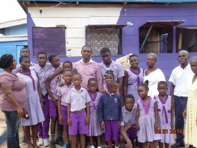 Mr. Abraham Amoah Yirenkyi,  Mr. Ransford Okai, School team and some students